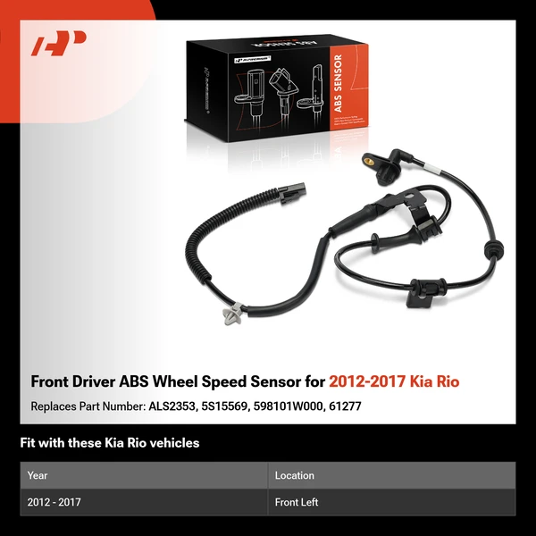 Front Driver ABS Wheel Speed Sensor for 2012-2017 Kia Rio