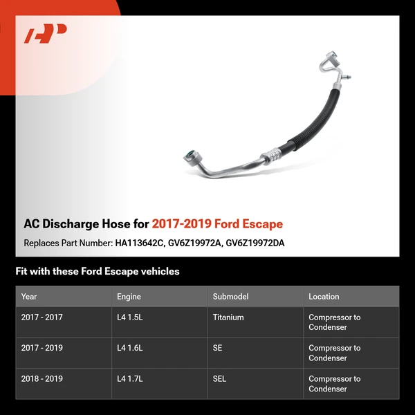 AC Discharge Hose for 2017-2019 Ford Escape