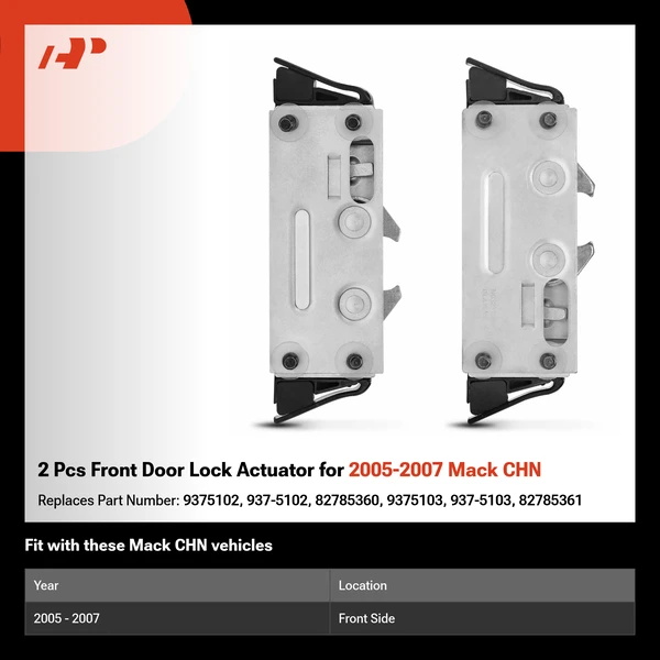 2 Pcs Front Door Lock Actuator for 2005-2007 Mack CHN