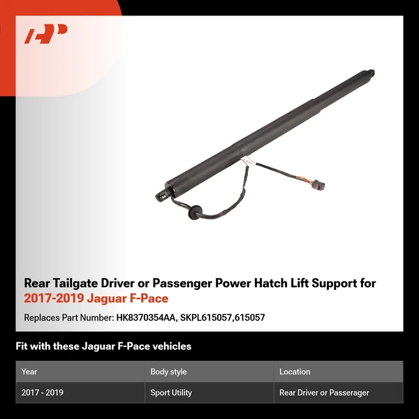 Rear Tailgate Driver or Passenger Power Hatch Lift Support for 2017-2019 Jaguar F-Pace