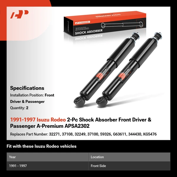 1991-1997 Isuzu Rodeo 2-Pc Shock Absorber Front Driver & Passenger A-Premium APSA2302