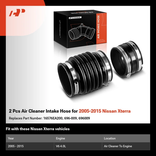 2 Pcs Air Cleaner Intake Hose for 2005-2015 Nissan Xterra