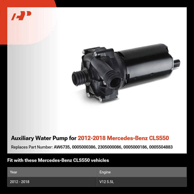 Auxiliary Water Pump for 2012-2018 Mercedes-Benz CLS550
