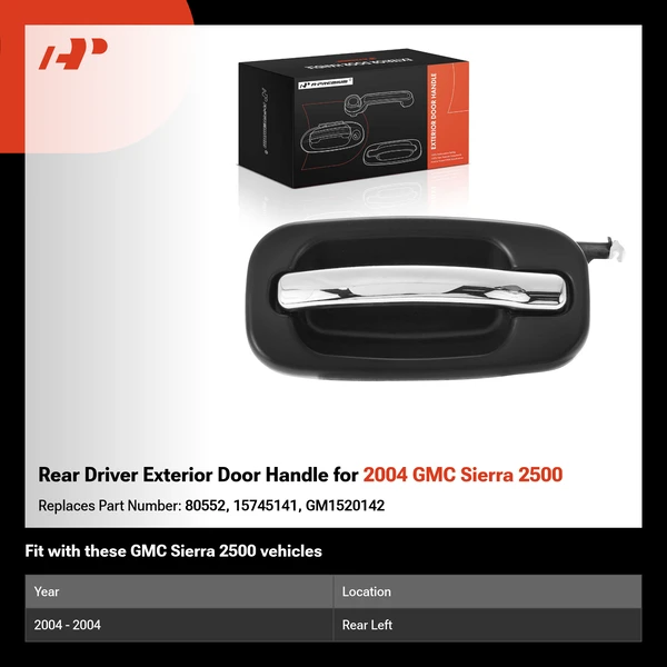 Rear Driver Exterior Door Handle for 2004 GMC Sierra 2500