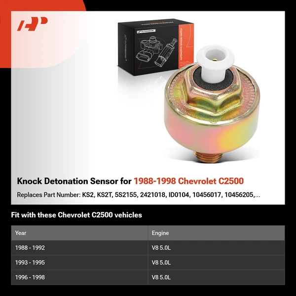 Knock Detonation Sensor for 1988-1998 Chevrolet C2500