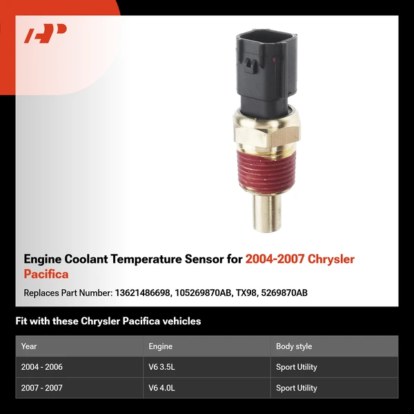 Engine Coolant Temperature Sensor for 2004-2007 Chrysler Pacifica