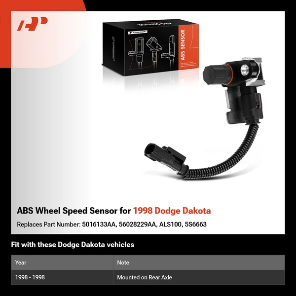 ABS Wheel Speed Sensor for 1998 Dodge Dakota