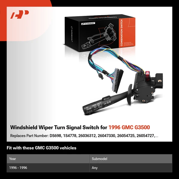 Windshield Wiper Turn Signal Switch for 1996 GMC G3500