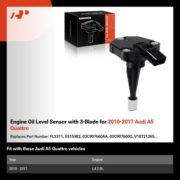 Engine Oil Level Sensor with 3-Blade for 2010-2017 Audi A5 Quattro