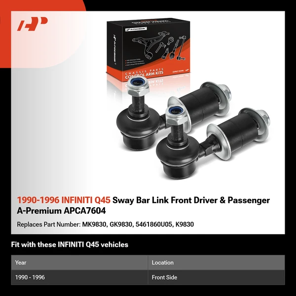 1990-1996 INFINITI Q45 Sway Bar Link Front Driver & Passenger A-Premium APCA7604