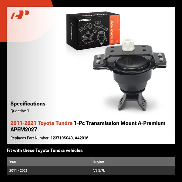 2011-2021 Toyota Tundra 1-Pc Transmission Mount A-Premium APEM2027