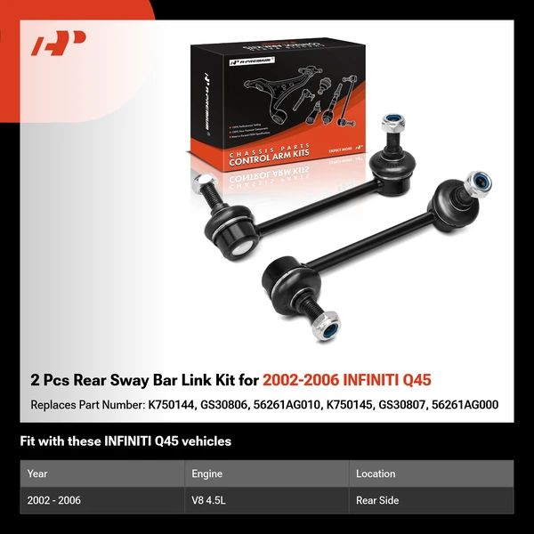 2 Pcs Rear Sway Bar Link Kit for 2002-2006 INFINITI Q45