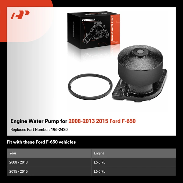 Engine Water Pump for 2008-2013 2015 Ford F-650