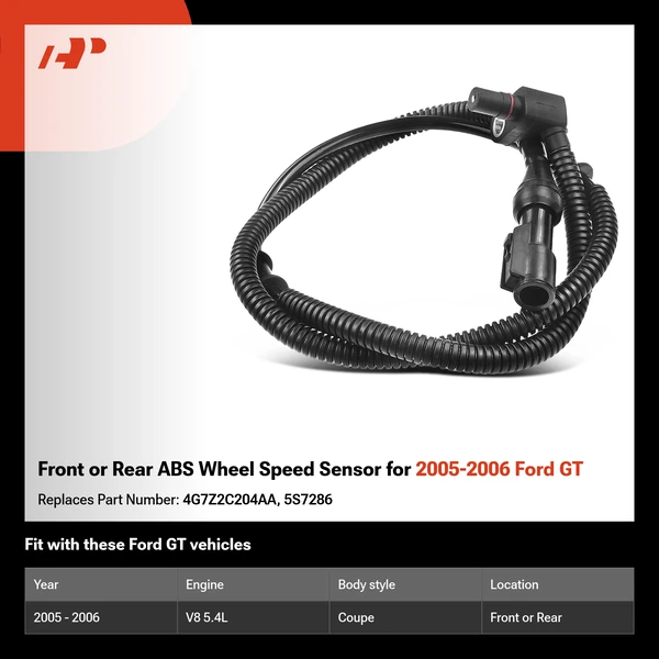 Front or Rear ABS Wheel Speed Sensor for 2005-2006 Ford GT