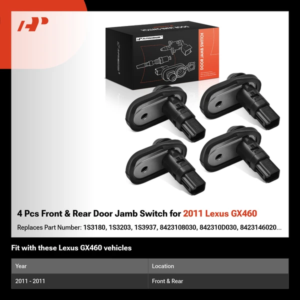 4 Pcs Front & Rear Door Jamb Switch for 2011 Lexus GX460