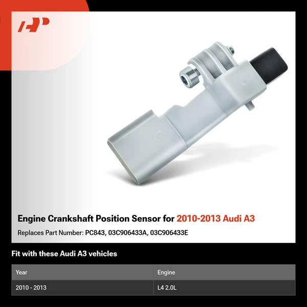 Engine Crankshaft Position Sensor for 2010-2013 Audi A3