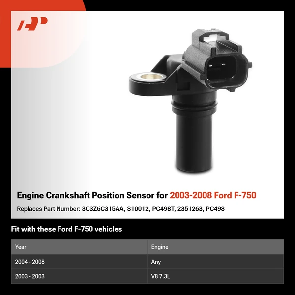 Engine Crankshaft Position Sensor for 2003-2008 Ford F-750