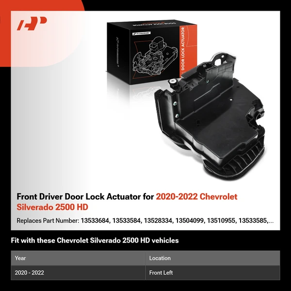 Front Driver Door Lock Actuator for 2020-2022 Chevrolet Silverado 2500 HD