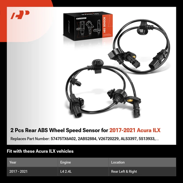 2 Pcs Rear ABS Wheel Speed Sensor for 2017-2021 Acura ILX