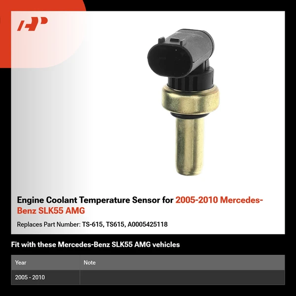 Engine Coolant Temperature Sensor for 2005-2010 Mercedes-Benz SLK55 AMG