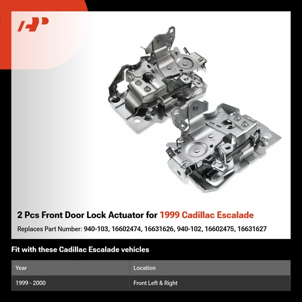 2 Pcs Front Door Lock Actuator for 1999 Cadillac Escalade