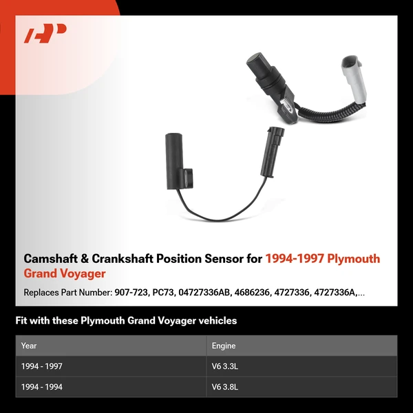 Camshaft & Crankshaft Position Sensor for 1994-1997 Plymouth Grand Voyager