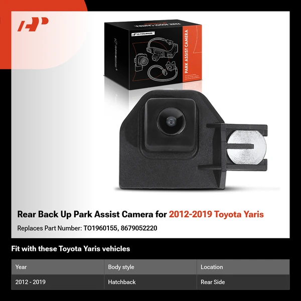 Rear Back Up Park Assist Camera for 2012-2019 Toyota Yaris