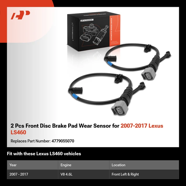 2 Pcs Front Disc Brake Pad Wear Sensor for 2007-2017 Lexus LS460