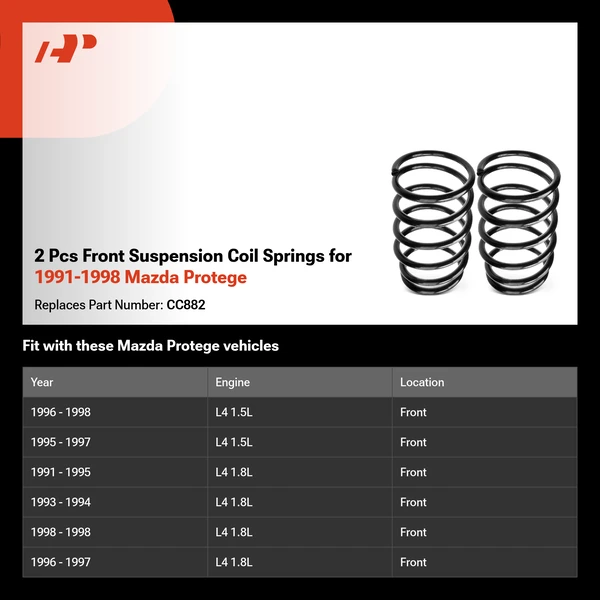 2 Pcs Front Suspension Coil Springs for 1991-1998 Mazda Protege