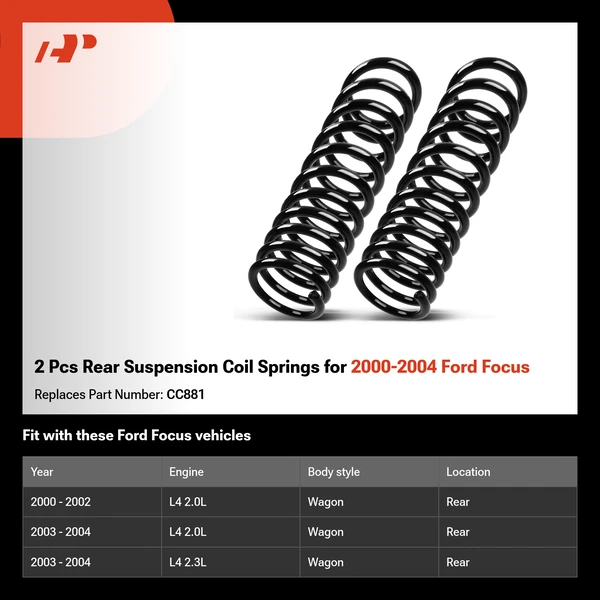 2 Pcs Rear Suspension Coil Springs for 2000-2004 Ford Focus