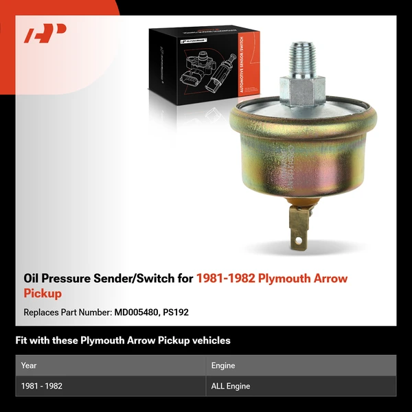 Oil Pressure Sender/Switch for 1981-1982 Plymouth Arrow Pickup