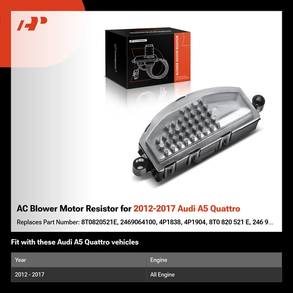 AC Blower Motor Resistor for 2012-2017 Audi A5 Quattro