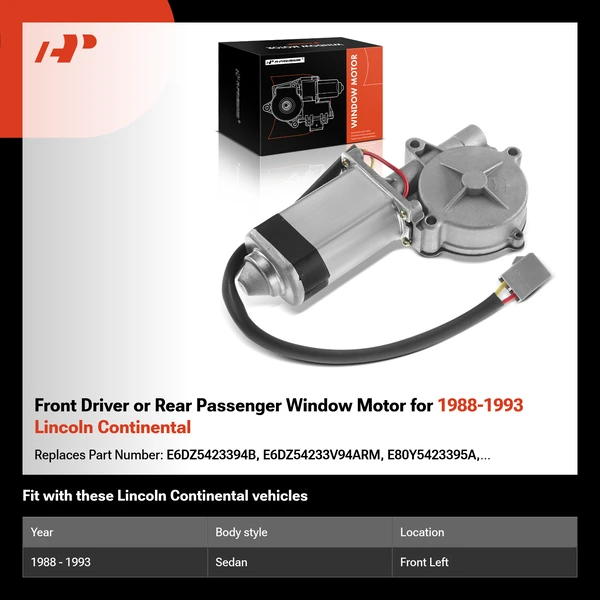 Front Driver or Rear Passenger Window Motor for 1988-1993 Lincoln Continental