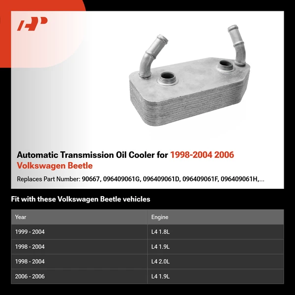 Automatic Transmission Oil Cooler for 1998-2004 2006 Volkswagen Beetle