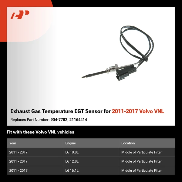 Exhaust Gas Temperature EGT Sensor for 2011-2017 Volvo VNL