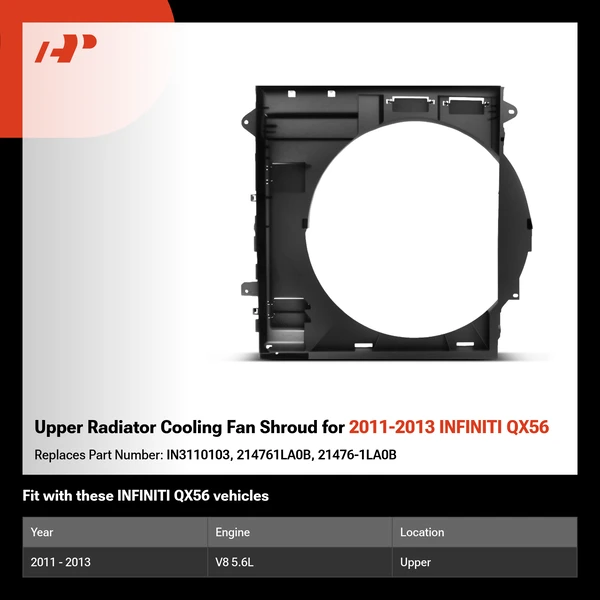 Upper Radiator Cooling Fan Shroud for 2011-2013 INFINITI QX56