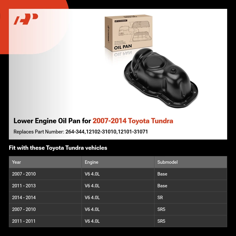 Lower Engine Oil Pan for 2007-2014 Toyota Tundra