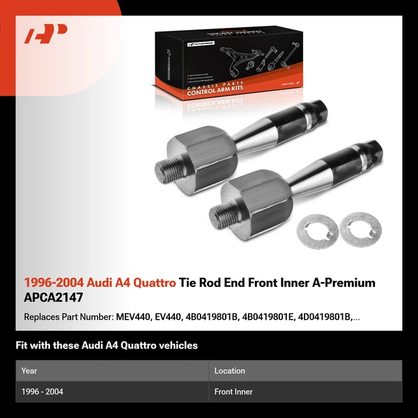 1996-2004 Audi A4 Quattro Tie Rod End Front Inner A-Premium APCA2147