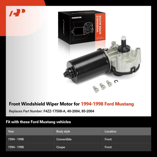 Front Windshield Wiper Motor for 1994-1998 Ford Mustang