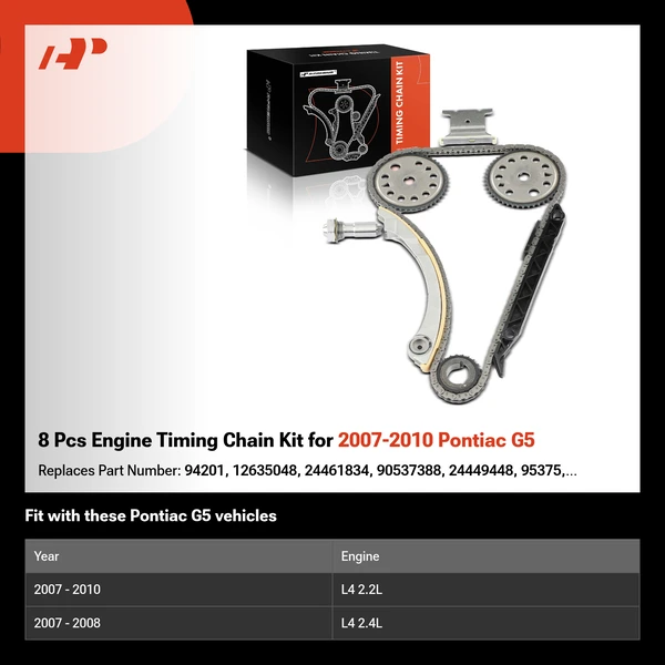 8 Pcs Engine Timing Chain Kit for 2007-2010 Pontiac G5