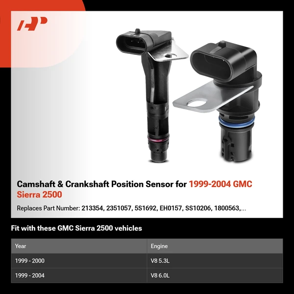 Camshaft & Crankshaft Position Sensor for 1999-2004 GMC Sierra 2500