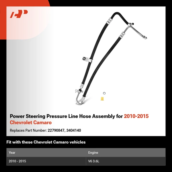 Power Steering Pressure Line Hose Assembly for 2010-2015 Chevrolet Camaro