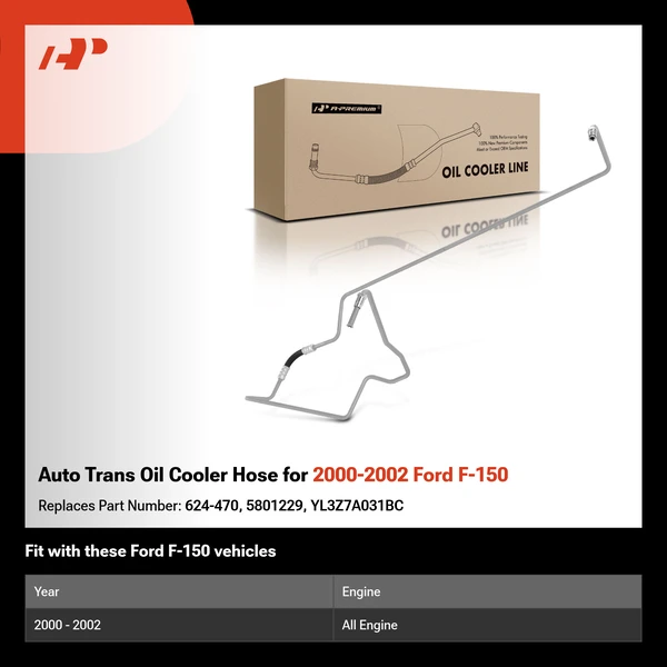 Auto Trans Oil Cooler Hose for 2000-2002 Ford F-150