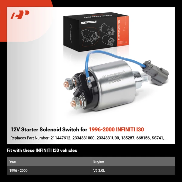 12V Starter Solenoid Switch for 1996-2000 INFINITI I30