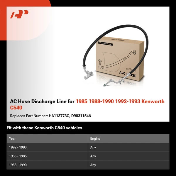 AC Hose Discharge Line for 1985 1988-1990 1992-1993 Kenworth C540