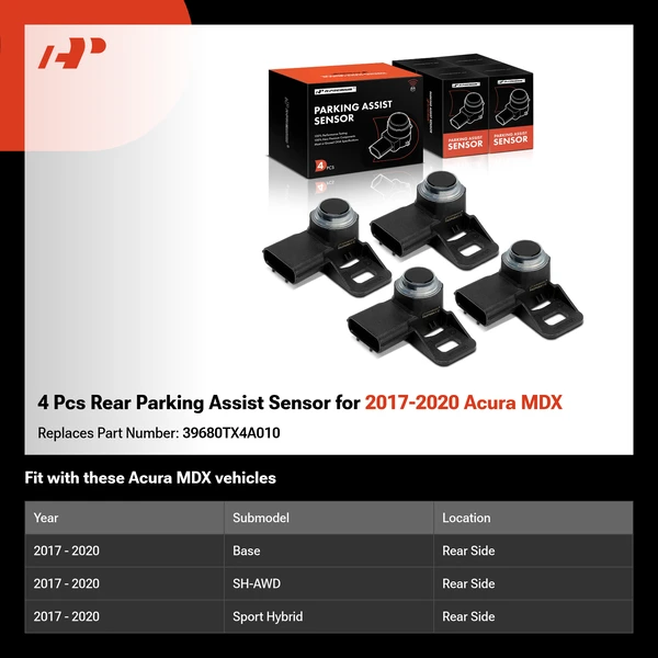 4 Pcs Rear Parking Assist Sensor for 2017-2020 Acura MDX