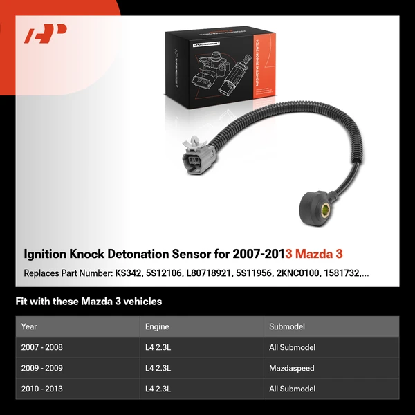 Ignition Knock Detonation Sensor for 2007-2013 Mazda 3