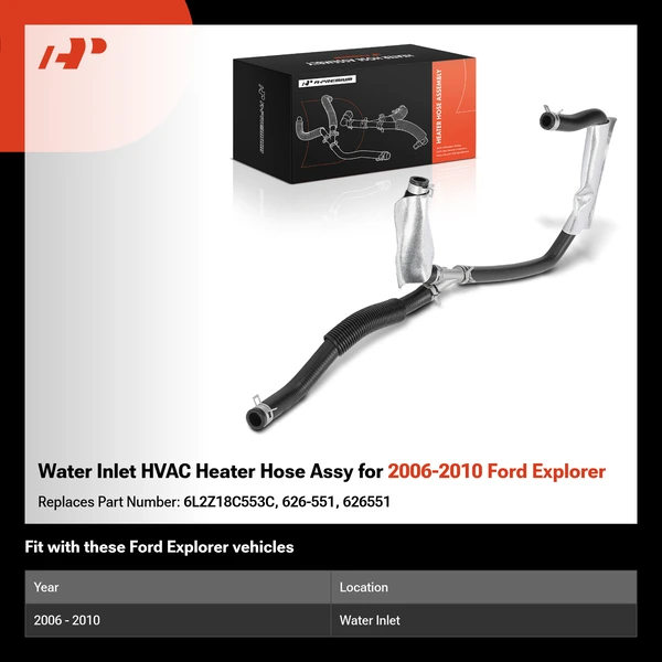 Water Inlet HVAC Heater Hose Assy for 2006-2010 Ford Explorer