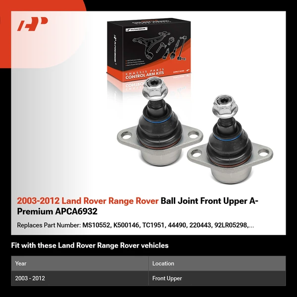 2003-2012 Land Rover Range Rover Ball Joint Front Upper A-Premium APCA6932