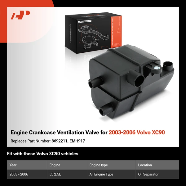 Engine Crankcase Ventilation Valve for 2003-2006 Volvo XC90